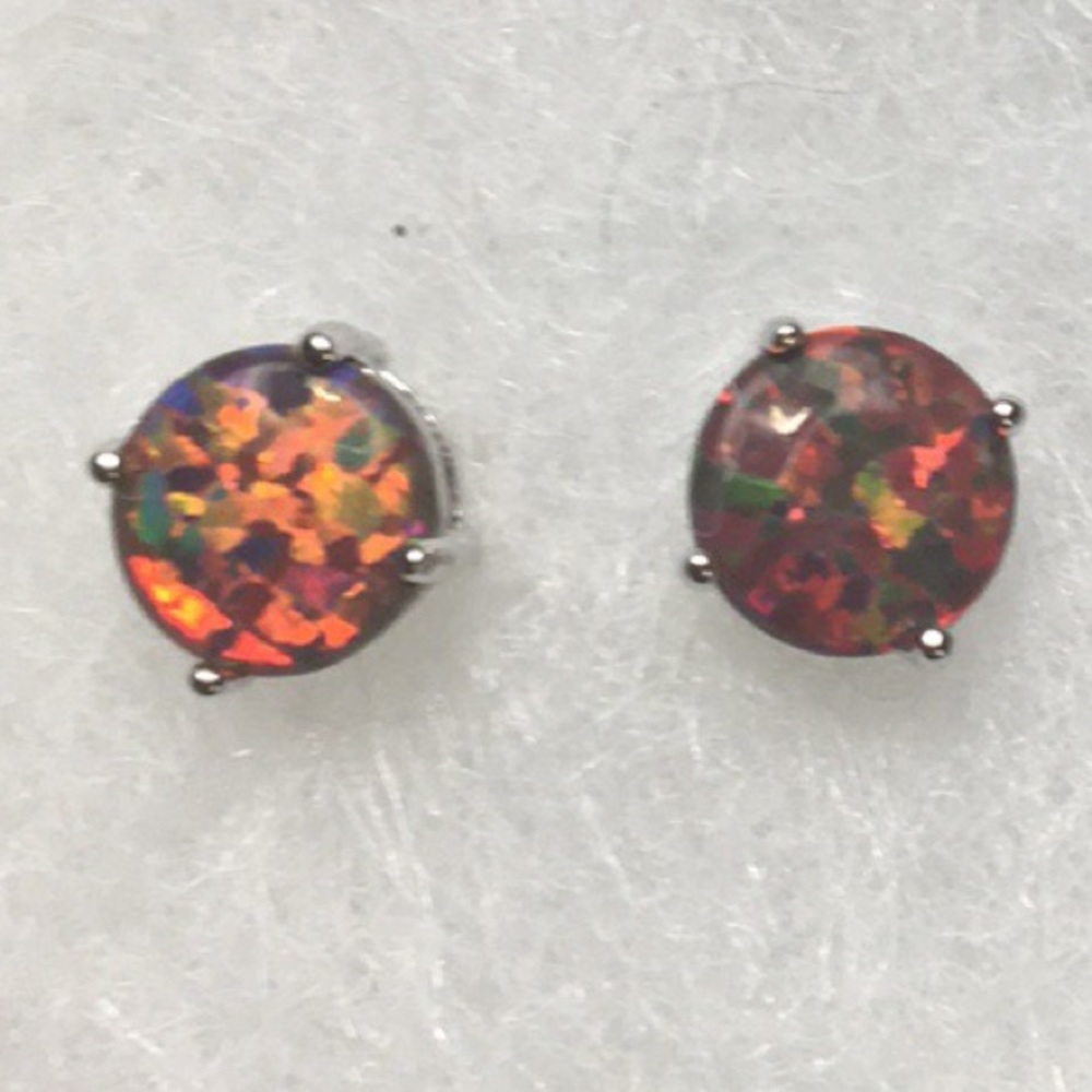 Black lab opal earrings